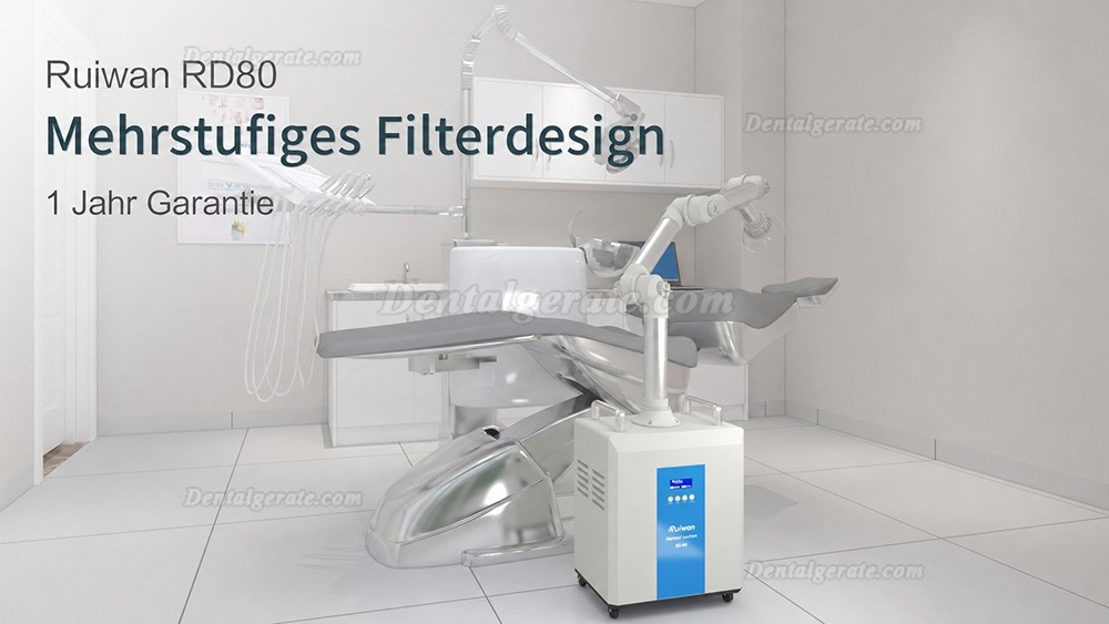 RUIWAN RD80 Extraorales Aerosol Zahnsaugsystem Externer Vakuumsauger 4 Filter Schicht + 2 UV-Lampen + Plasma